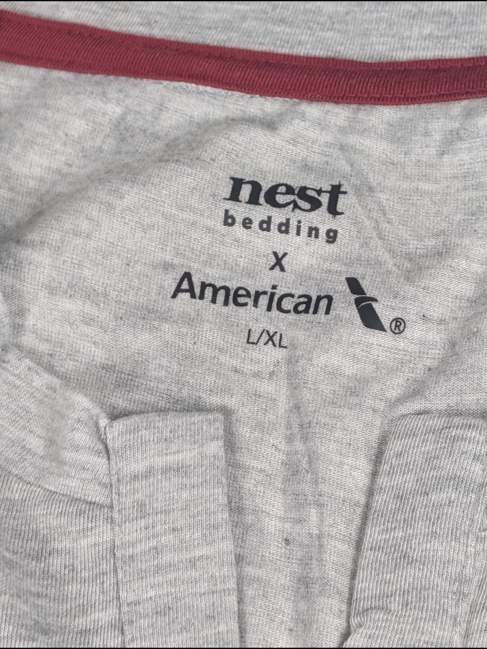 Nest Bedding x American Airlines Pajama Loungewear Set Gray L/XL NWT - Picture 3 of 12